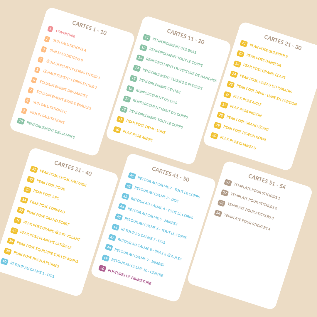 Yoga Sequence Cards – Édition numérique | 54 cartes pour créer vos séquences de yoga