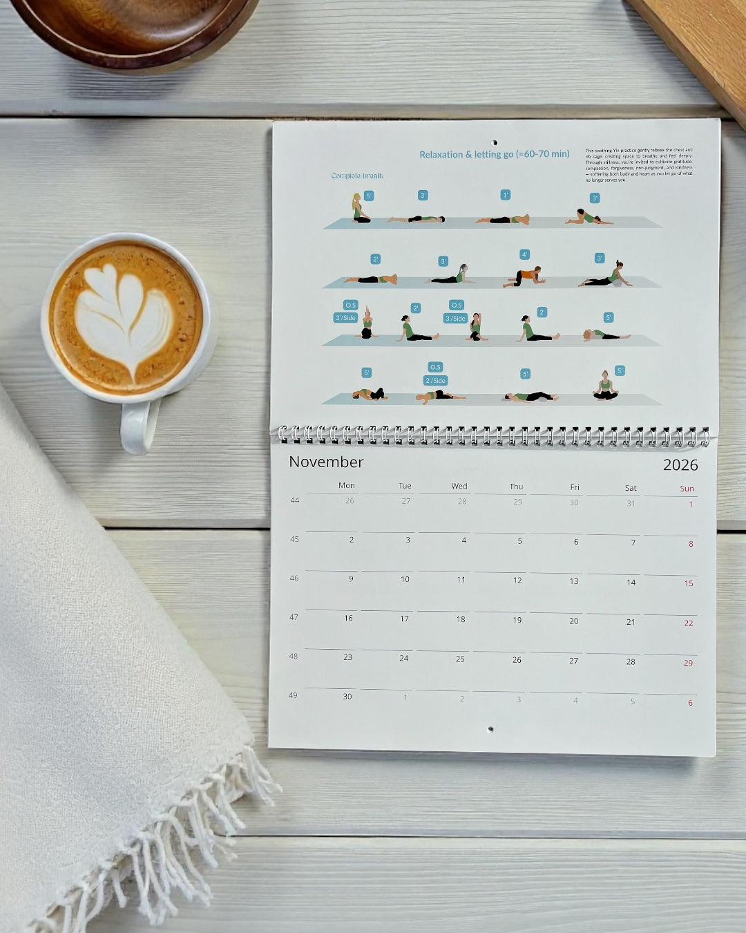 Yoga Calendar 2026 – 12 Mois d'équilibre et de sérénité